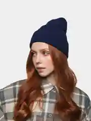 Синий шапка бини женская