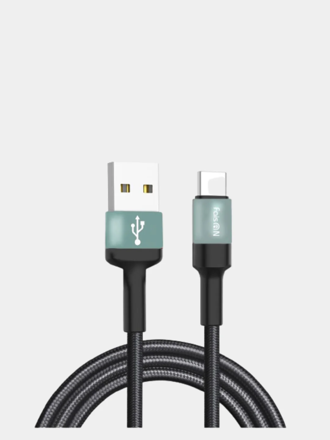 Серый кабель USB micro USB FaisOn HX26 Xpress, 1 м, круглый, 2.4 А