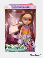 Алый игрушка "Кукла с любимой зверюшкой", 16 см