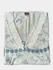 Синий меланж ночная сорочка, хлопок, большие размеры