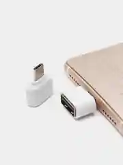 Белый otg переходник с Type-C на USB и с microUSB на USB (ОТГ)