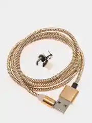 Золотой магнитный кабель без разъема 2.1А, разъёмы MicroUSB, Type-C, Lightning для Андроид, iPhone