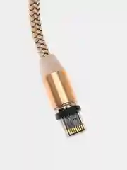 Золотой магнитный кабель без разъема 2.1А, разъёмы MicroUSB, Type-C, Lightning для Андроид, iPhone