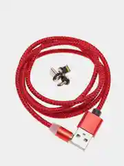 Красный магнитный кабель без разъема 2.1А, разъёмы MicroUSB, Type-C, Lightning для Андроид, iPhone
