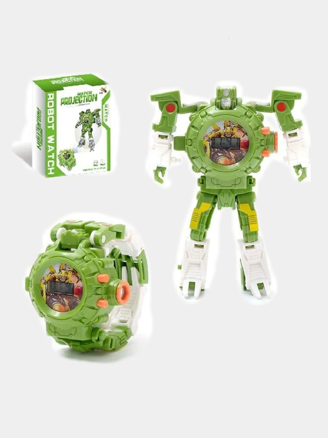 Оранжевый детские часы "Робот-Трансформер" ROBOT WATCH, с проекцией