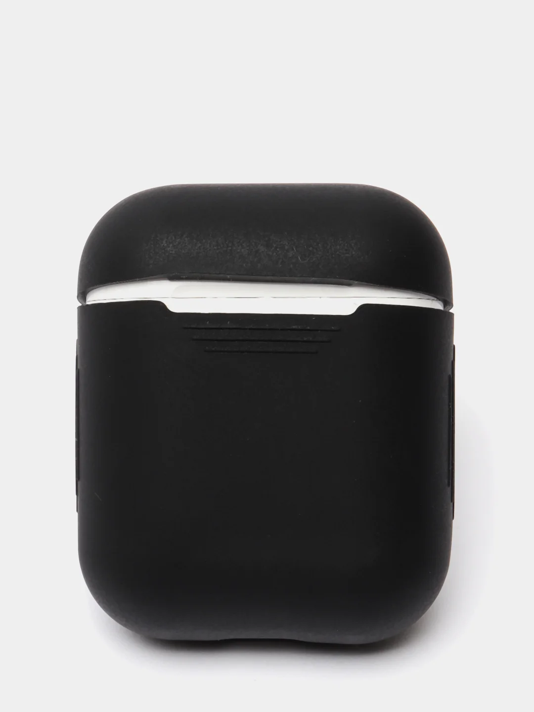 Черный чехол для наушников Apple AirPods (айр подс) силиконовый, TWS, приятный на ощупь