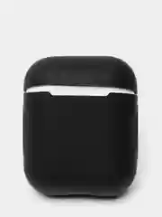 Черный чехол для наушников  Apple AirPods (айр подс) силиконовый, TWS, приятный на ощупь