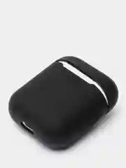 Черный чехол для наушников  Apple AirPods (айр подс) силиконовый, TWS, приятный на ощупь