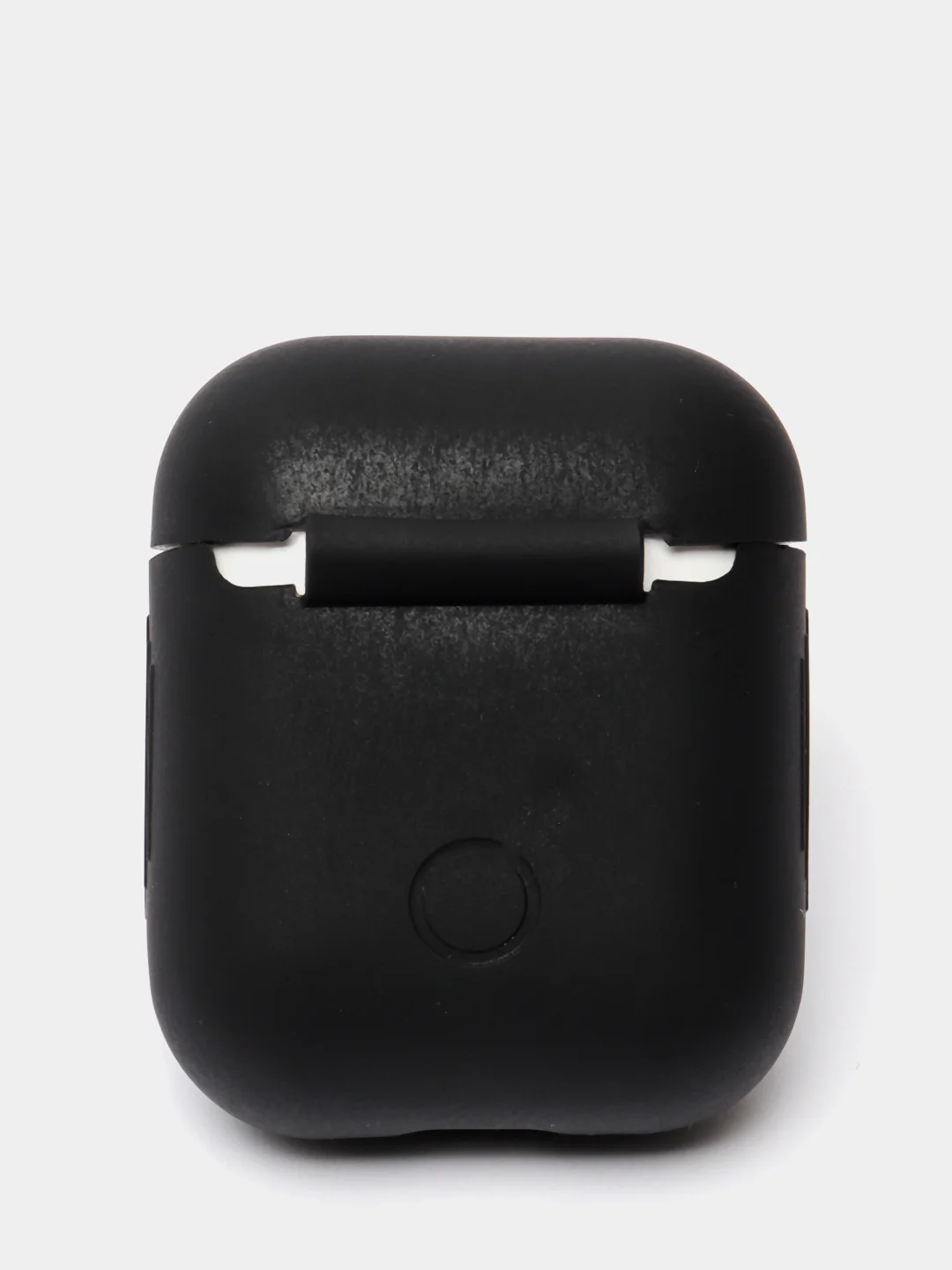 Черный чехол для наушников Apple AirPods (айр подс) силиконовый, TWS, приятный на ощупь