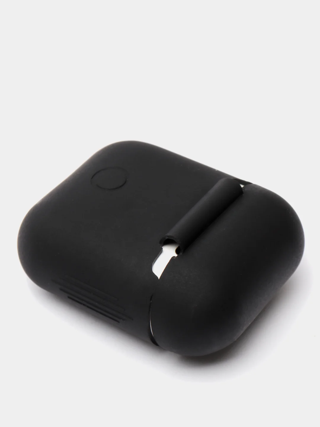 Черный чехол для наушников Apple AirPods (айр подс) силиконовый, TWS, приятный на ощупь