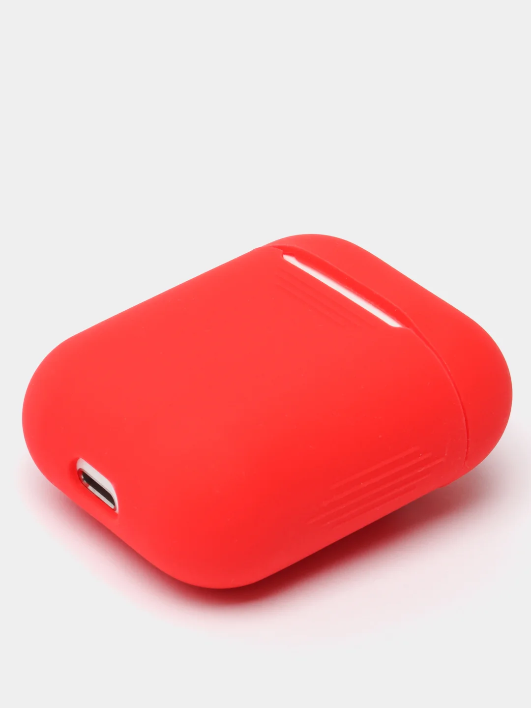 Красный чехол для наушников Apple AirPods (айр подс) силиконовый, TWS, приятный на ощупь
