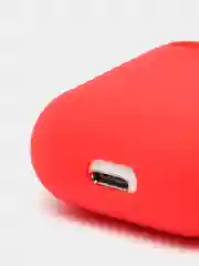 Красный чехол для наушников  Apple AirPods (айр подс) силиконовый, TWS, приятный на ощупь