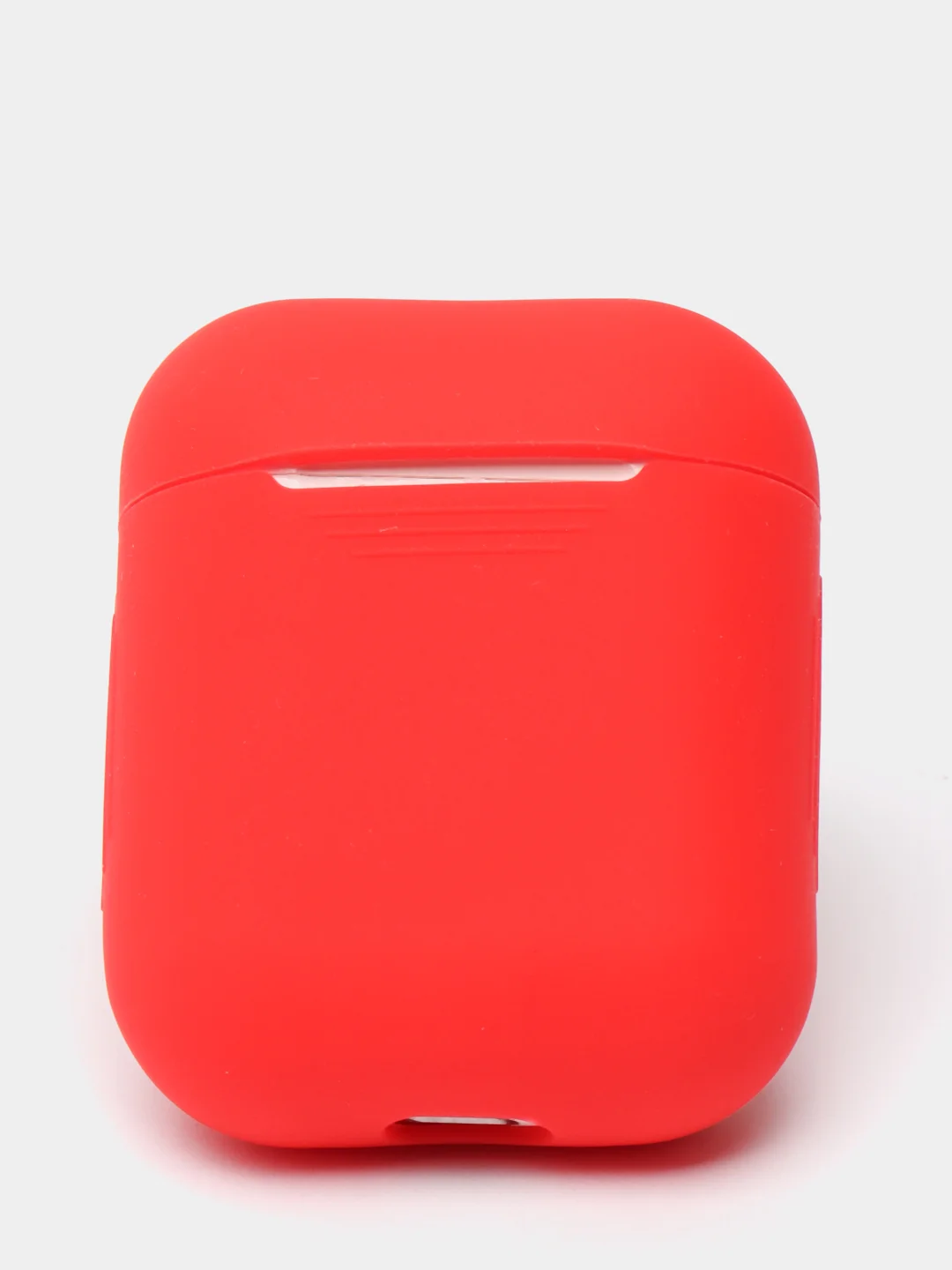 Красный чехол для наушников Apple AirPods (айр подс) силиконовый, TWS, приятный на ощупь