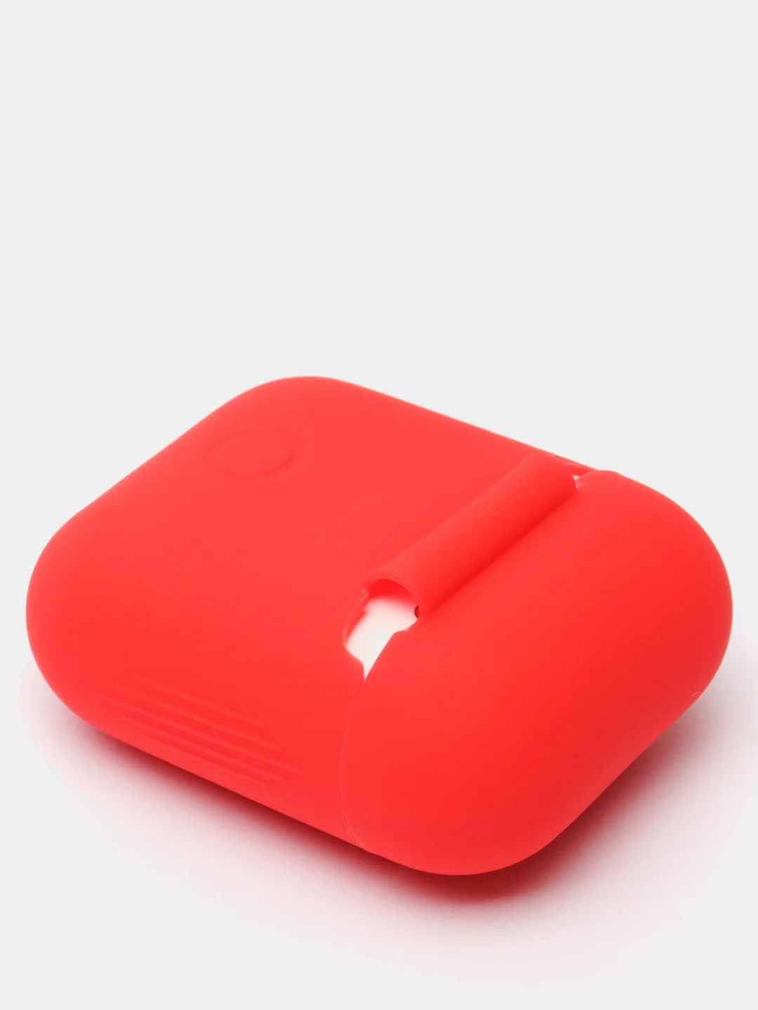 Красный чехол для наушников Apple AirPods (айр подс) силиконовый, TWS, приятный на ощупь
