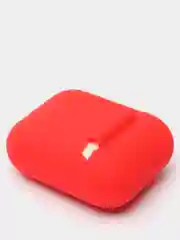 Красный чехол для наушников  Apple AirPods (айр подс) силиконовый, TWS, приятный на ощупь