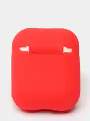 Красный чехол для наушников  Apple AirPods (айр подс) силиконовый, TWS, приятный на ощупь