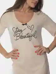 Сорочка женская KLERY "Stay beautiful", бежевый, КС1366П13