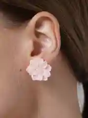 Розовый серьги "Цветы"