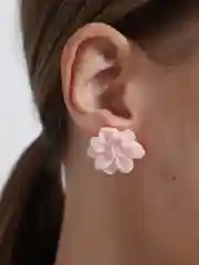 Розовый серьги "Цветы"