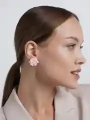 Розовый серьги "Цветы"