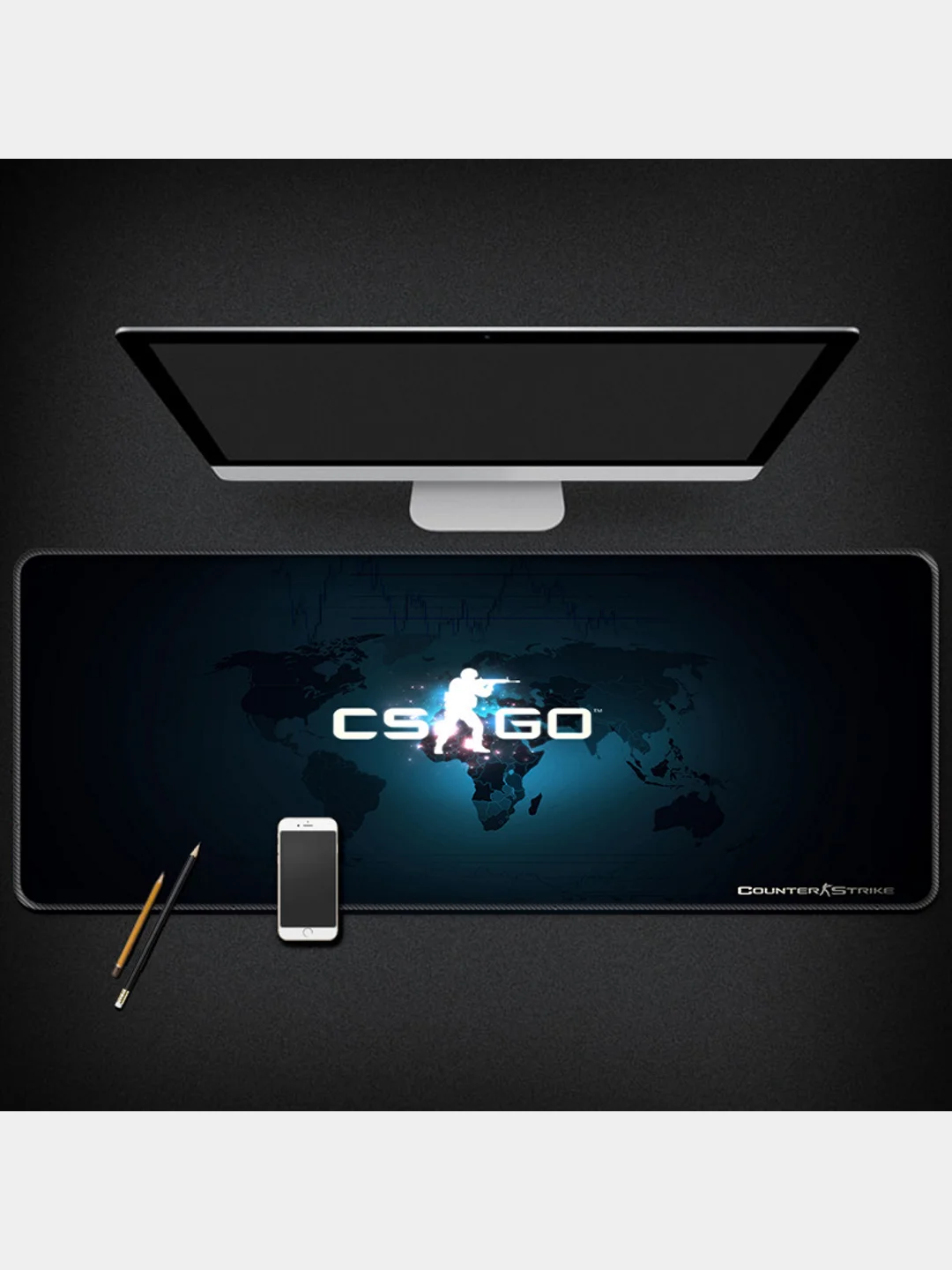 Черный коврик для мыши CS:GO 800 х 300 мм КС ГО