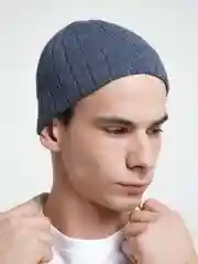 Синий шапка мужская вязаная