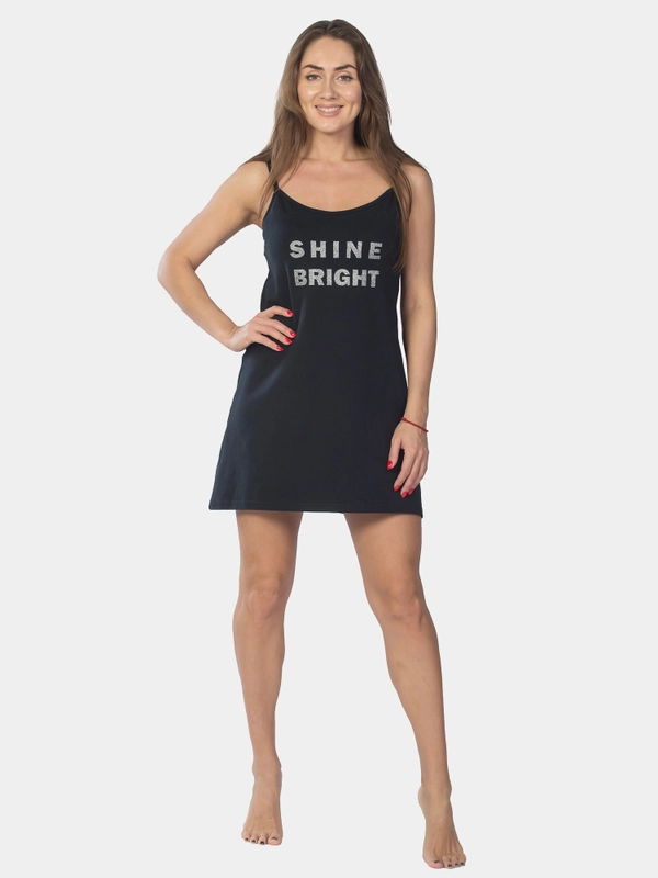 Сорочка женская shine bright КЛС1379П3 черный, KLERY