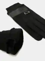 Серебряный перчатки мужские, сенсорные, с начёсом внутри