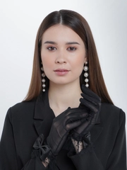 Сетчатые кружевные перчатки с бантом
