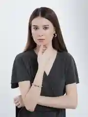 Браслет из кварца турмалинового, размер 17-20