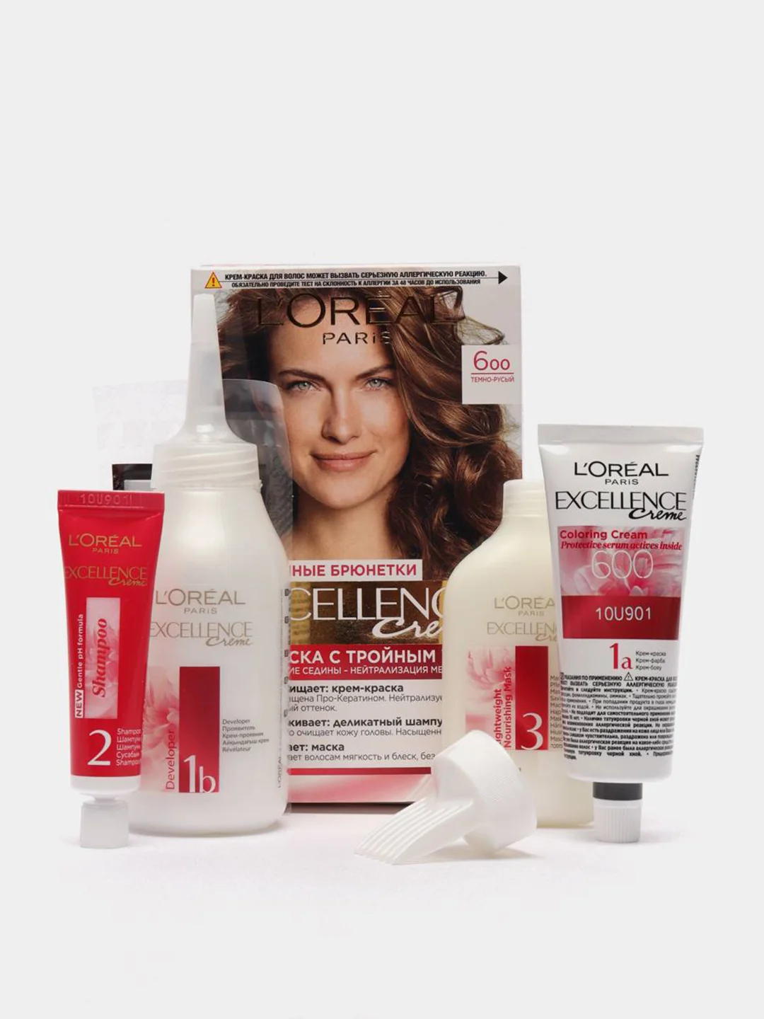 LOreal Paris Стойкая крем-краска для волос "Excellence", оттенок 6.00, Темно-русый