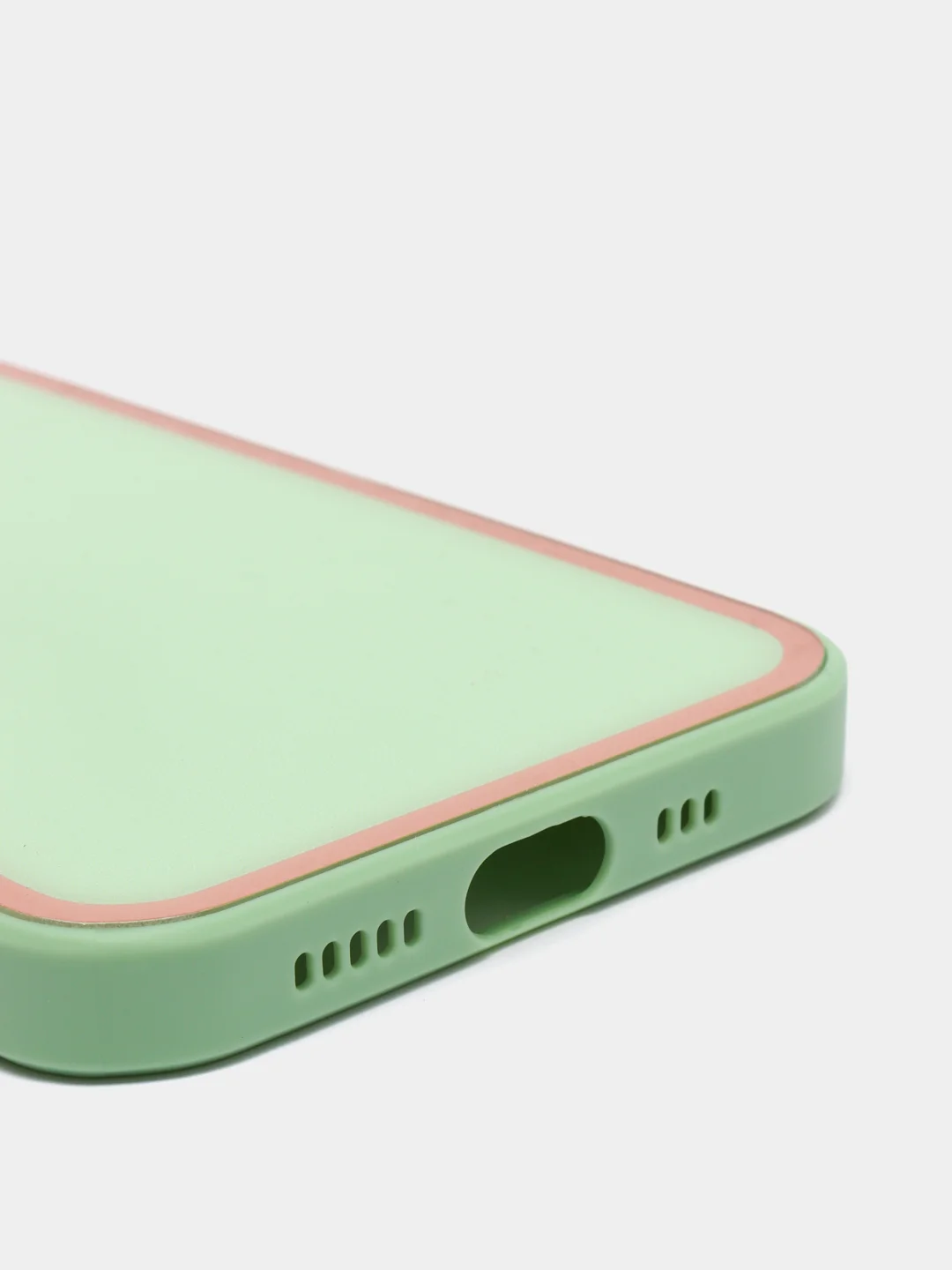 Салатовый наладка с имитацией стекла  и защитой для камеры iPhone 12 Pro
