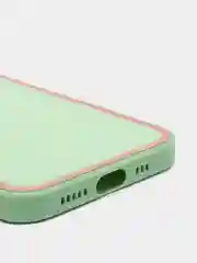 Салатовый наладка с имитацией стекла  и защитой для камеры iPhone 12 Pro