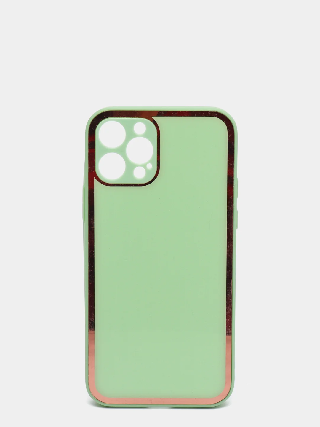 Салатовый наладка с имитацией стекла  и защитой для камеры iPhone 12 Pro