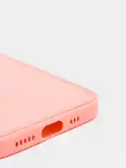 Розовый наладка с имитацией стекла  и защитой для камеры iPhone 12 Pro