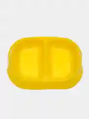 Желтый миска для кошек двойная