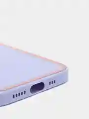 Сиреневый наладка с имитацией стекла  и защитой для камеры iPhone 12 Pro
