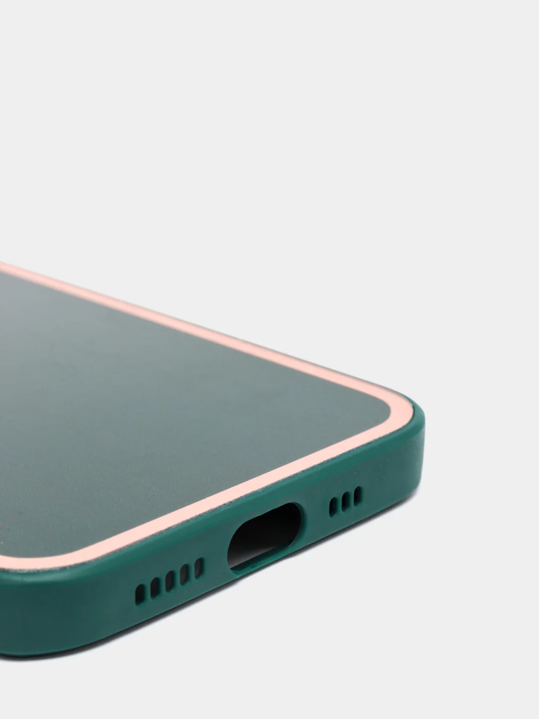Зеленый наладка с имитацией стекла  и защитой для камеры iPhone 12 Pro