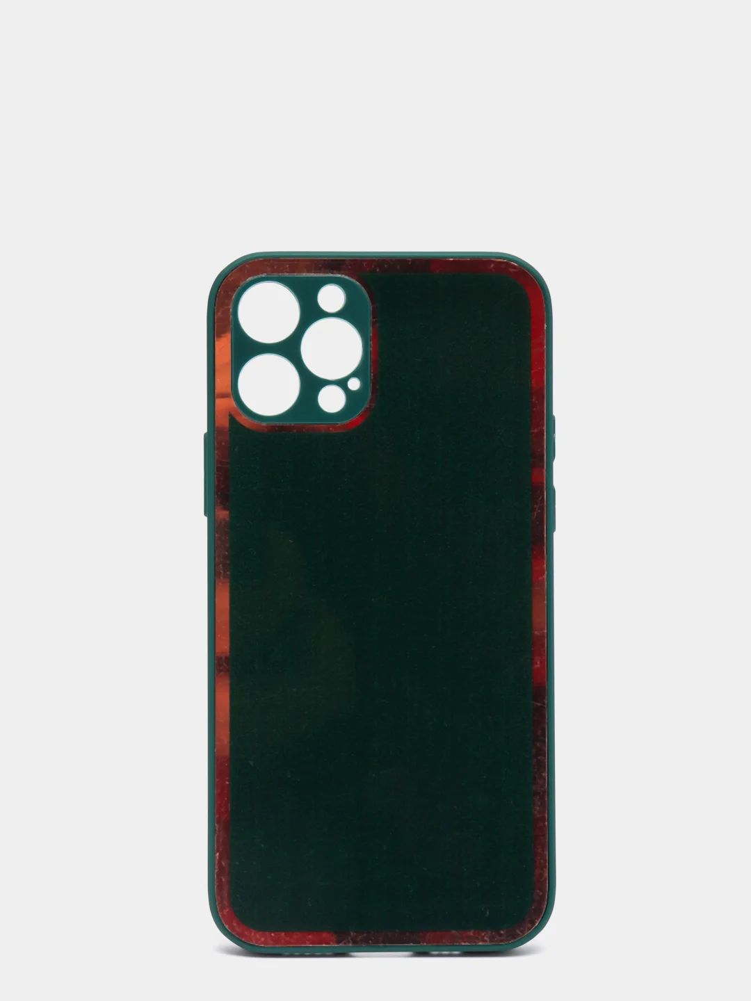 Зеленый наладка с имитацией стекла  и защитой для камеры iPhone 12 Pro