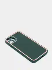 Зеленый наладка с имитацией стекла  и защитой для камеры iPhone 12 Pro