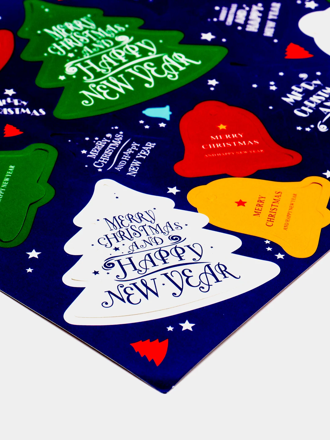 Темно-синий набор бирок "Merry Christmas and Happy New Year"