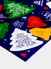 Темно-синий набор бирок "Merry Christmas and Happy New Year"