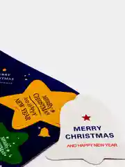 Темно-синий набор бирок "Merry Christmas and Happy New Year"