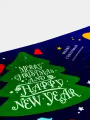 Темно-синий набор бирок "Merry Christmas and Happy New Year"