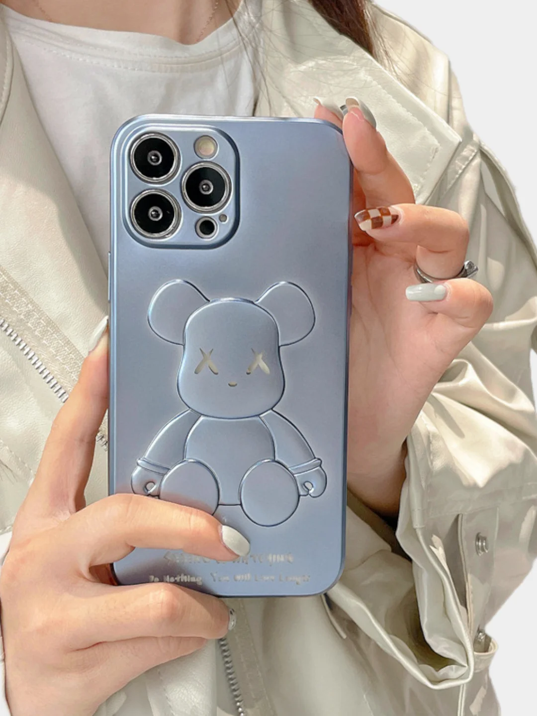 Голубой чехол для iPhone 11, 12Pro "KAWS"