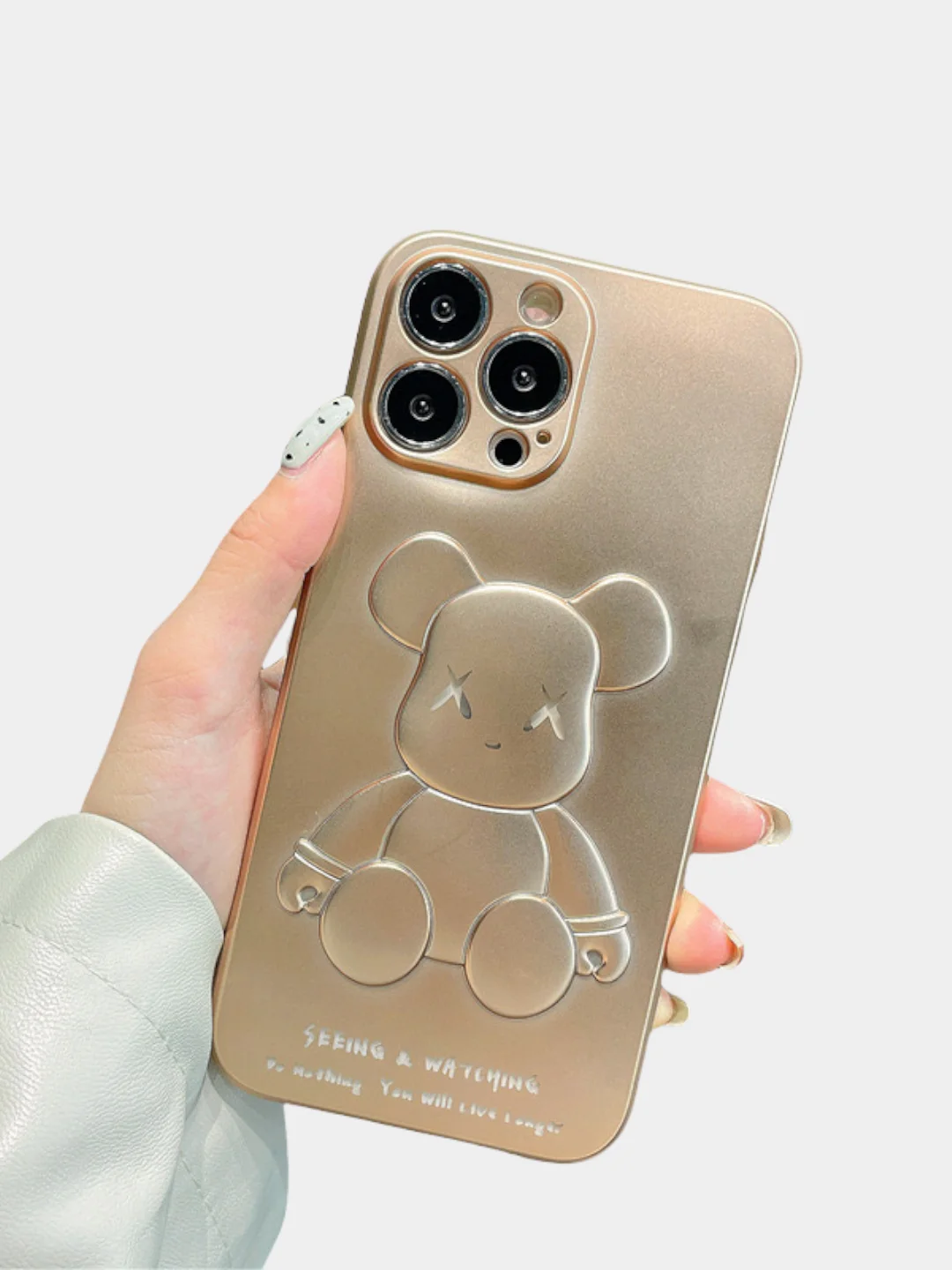 Золотой чехол для iPhone 11, 12Pro "KAWS"