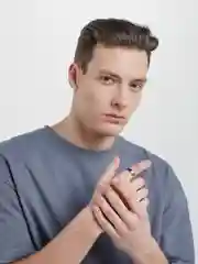 Кольцо из стали (унисекс,) цвет радужный