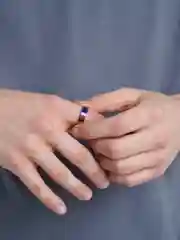 Кольцо из стали (унисекс,) цвет радужный