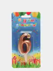 Свеча-цифра "6", цвет золото
