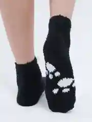Черный флисовые носки с принтом